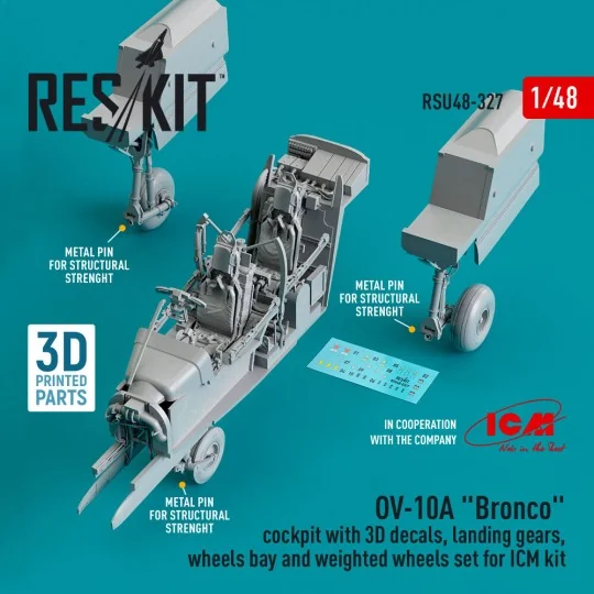 OV-10A Bronco cockpit, landing gears, wheels bay and weighted wheel...