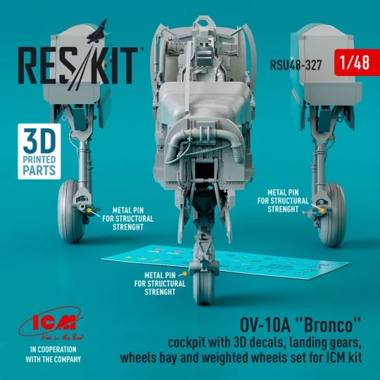 OV-10A Bronco cockpit, landing gears, wheels bay and weighted wheel...