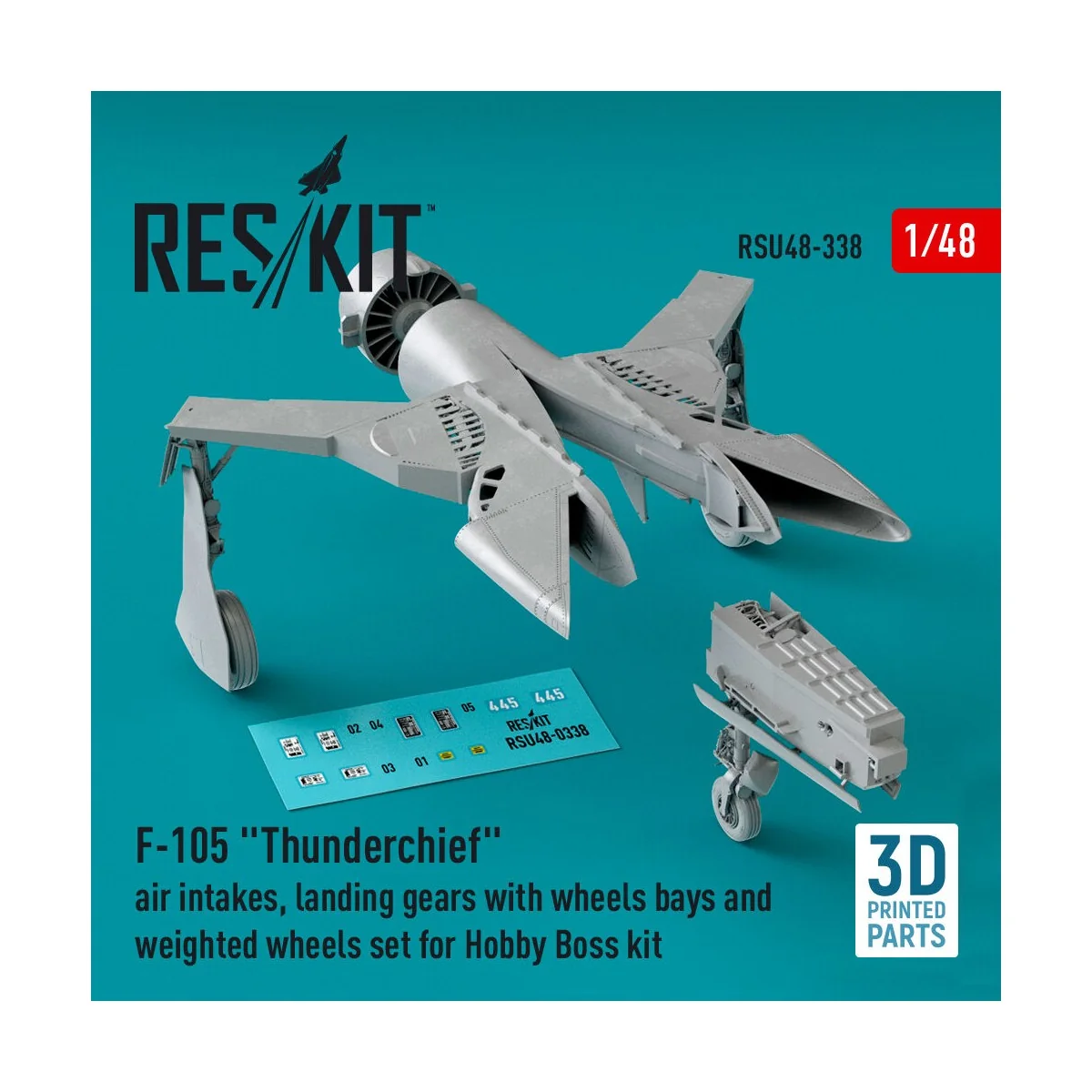 F-105 Thunderchief air intakes, landing gears with wheels bays and ...