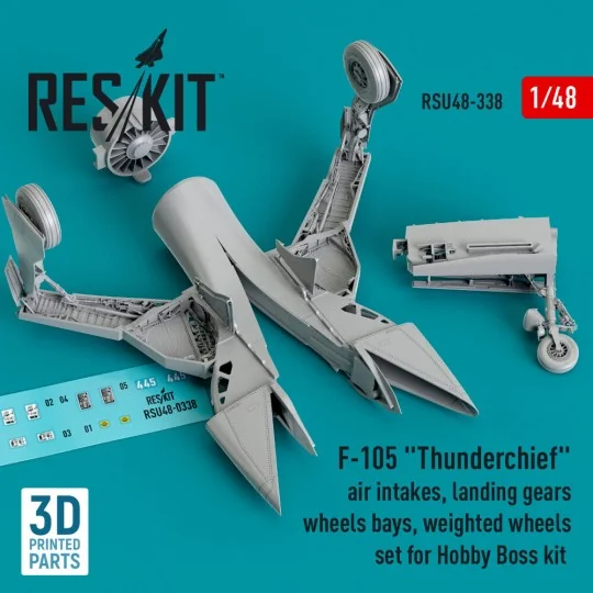 F-105 Thunderchief air intakes, landing gears with wheels bays and ...