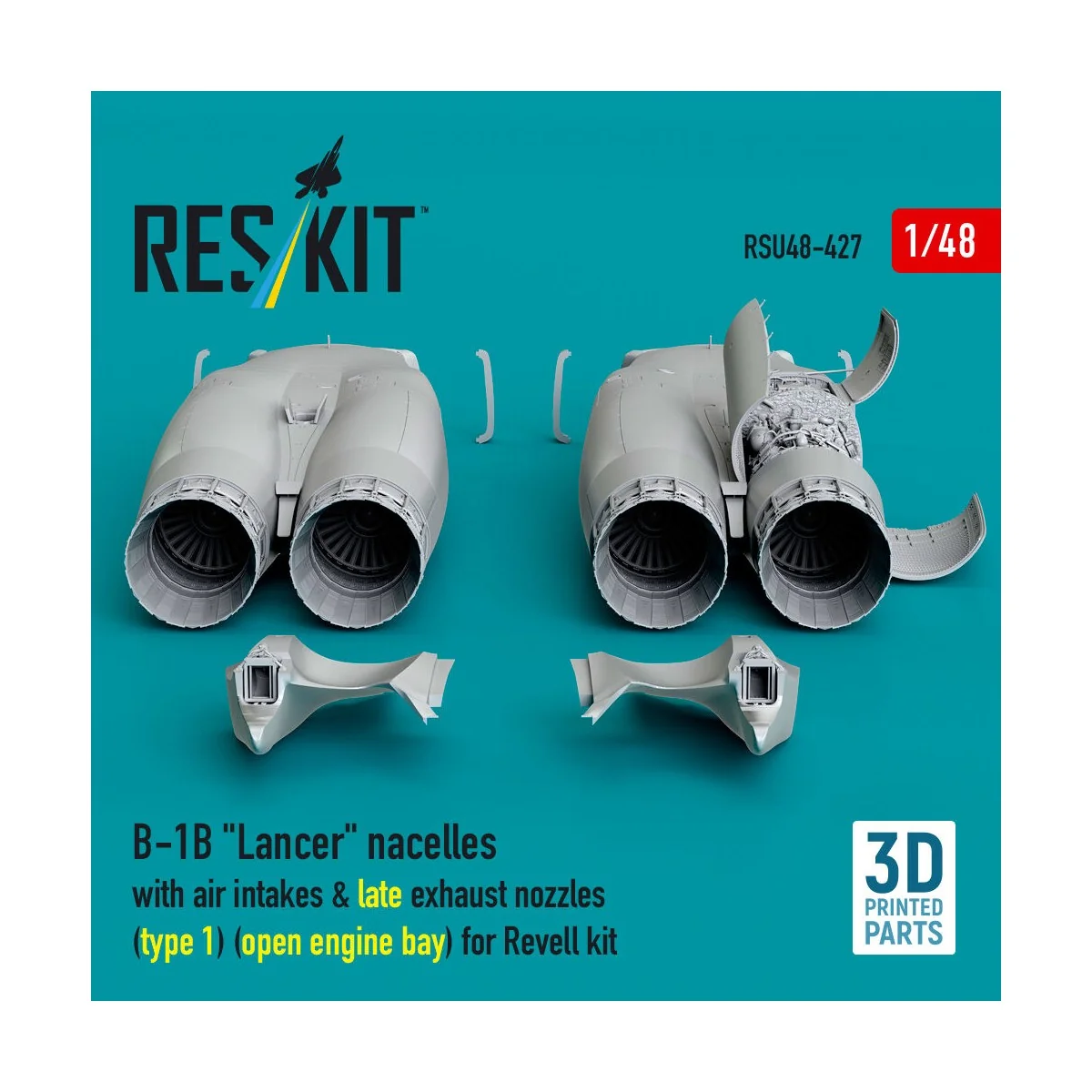 B-1B Lancer nacelles with air intakes & late exhaust nozzles (type ...