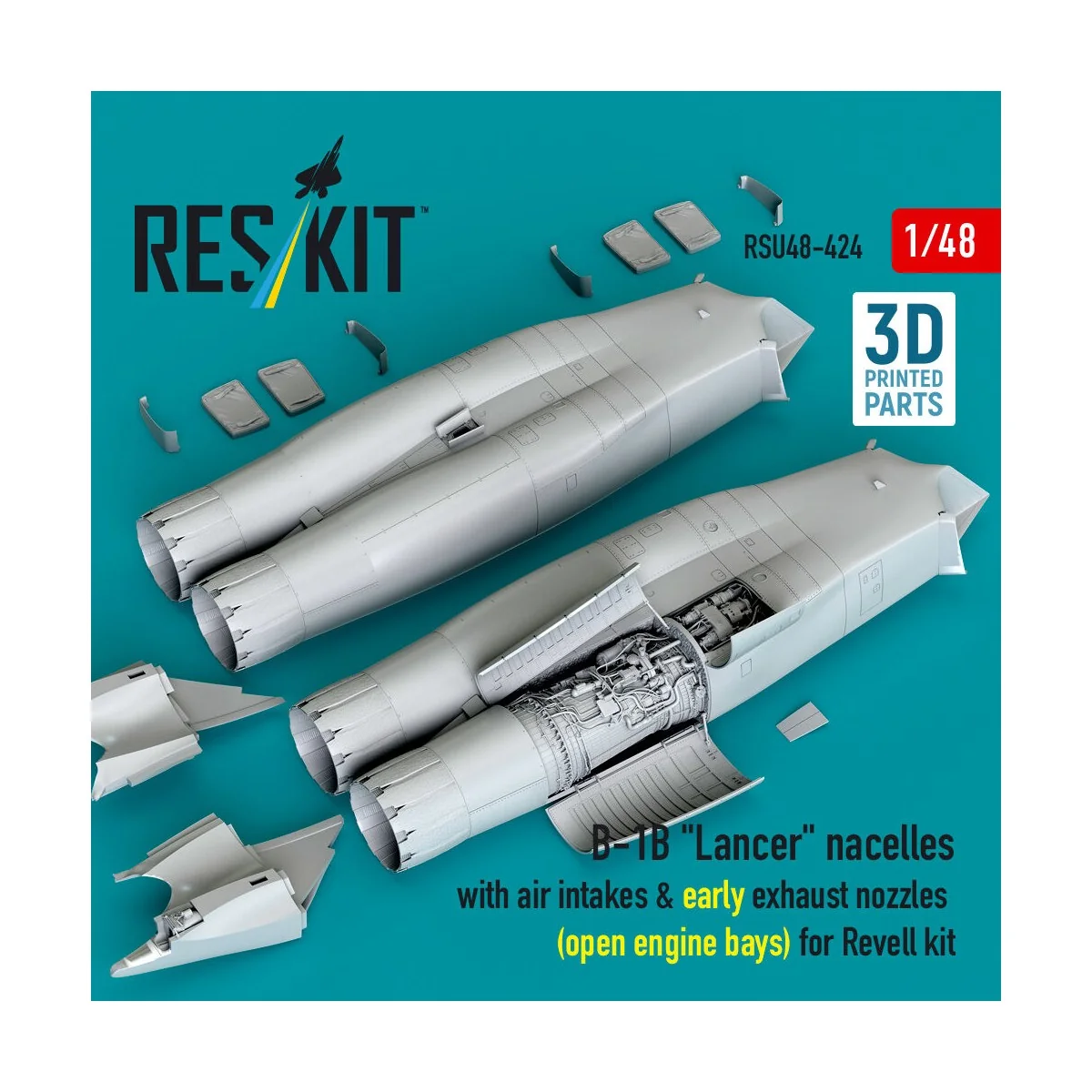 B-1B Lancer nacelles with air intakes & early exhaust nozzles (open...