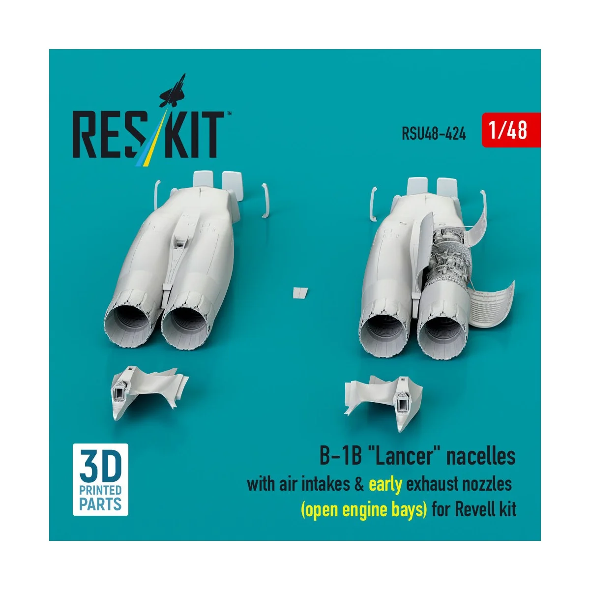 B-1B Lancer nacelles with air intakes & early exhaust nozzles (open...