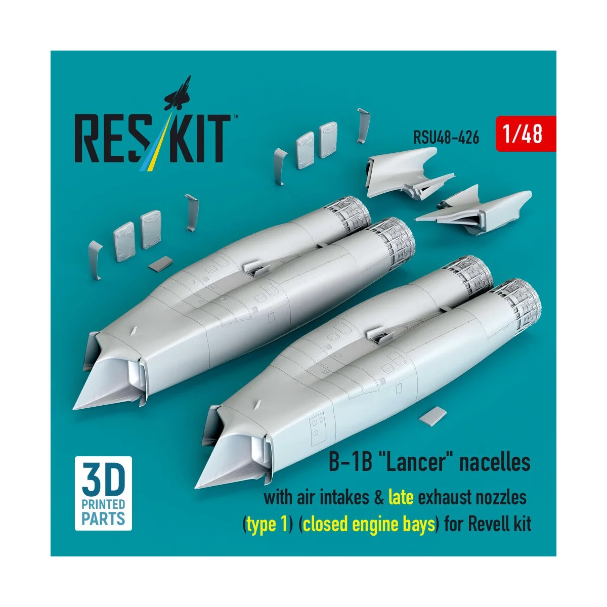 B-1B Lancer nacelles with air intakes & late exhaust nozzles (type ...