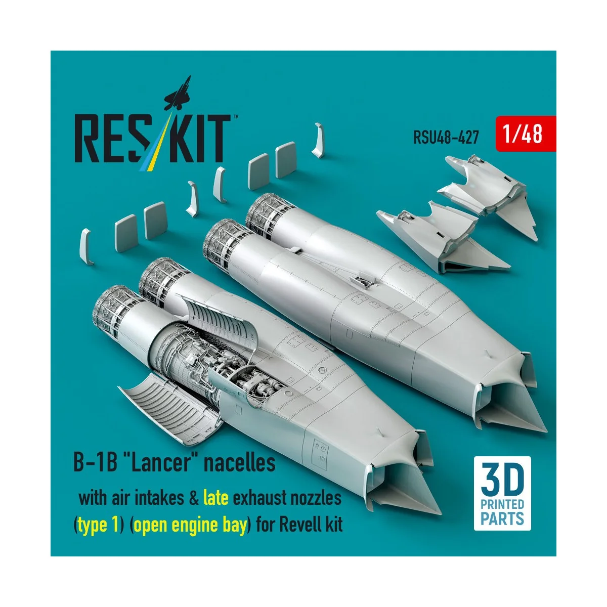 B-1B Lancer nacelles with air intakes & late exhaust nozzles (type ...