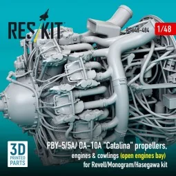 PBY-5/5A/ OA-10A Catalina propellers, engines & cowlings (open engi...