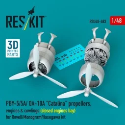 PBY-5/5A/ OA-10A Catalina propellers, engines & cowlings (closed en...