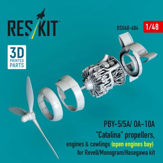 PBY-5/5A/ OA-10A Catalina propellers, engines & cowlings (open engi...