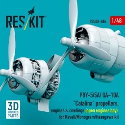 PBY-5/5A/ OA-10A Catalina propellers, engines & cowlings (open engi... 2
