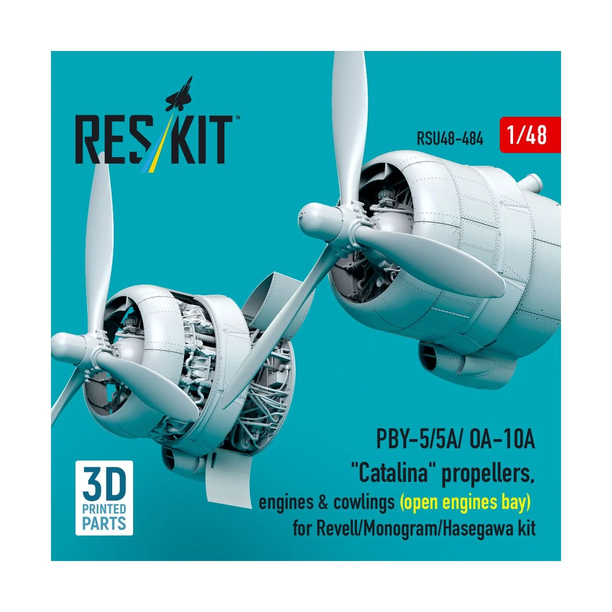 PBY-5/5A/ OA-10A Catalina propellers, engines & cowlings (open engi...