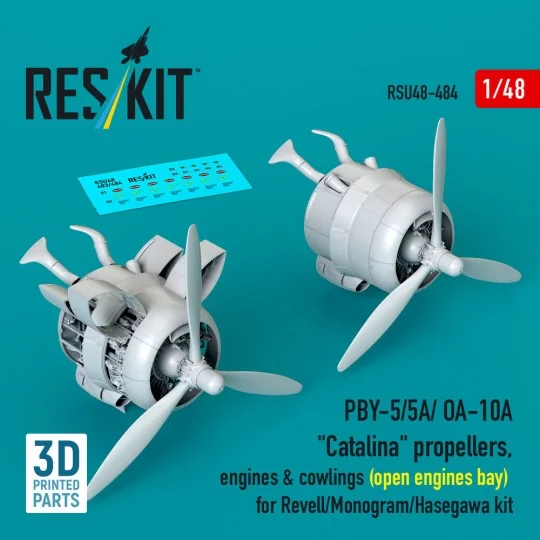 PBY-5/5A/ OA-10A Catalina propellers, engines & cowlings (open engi...