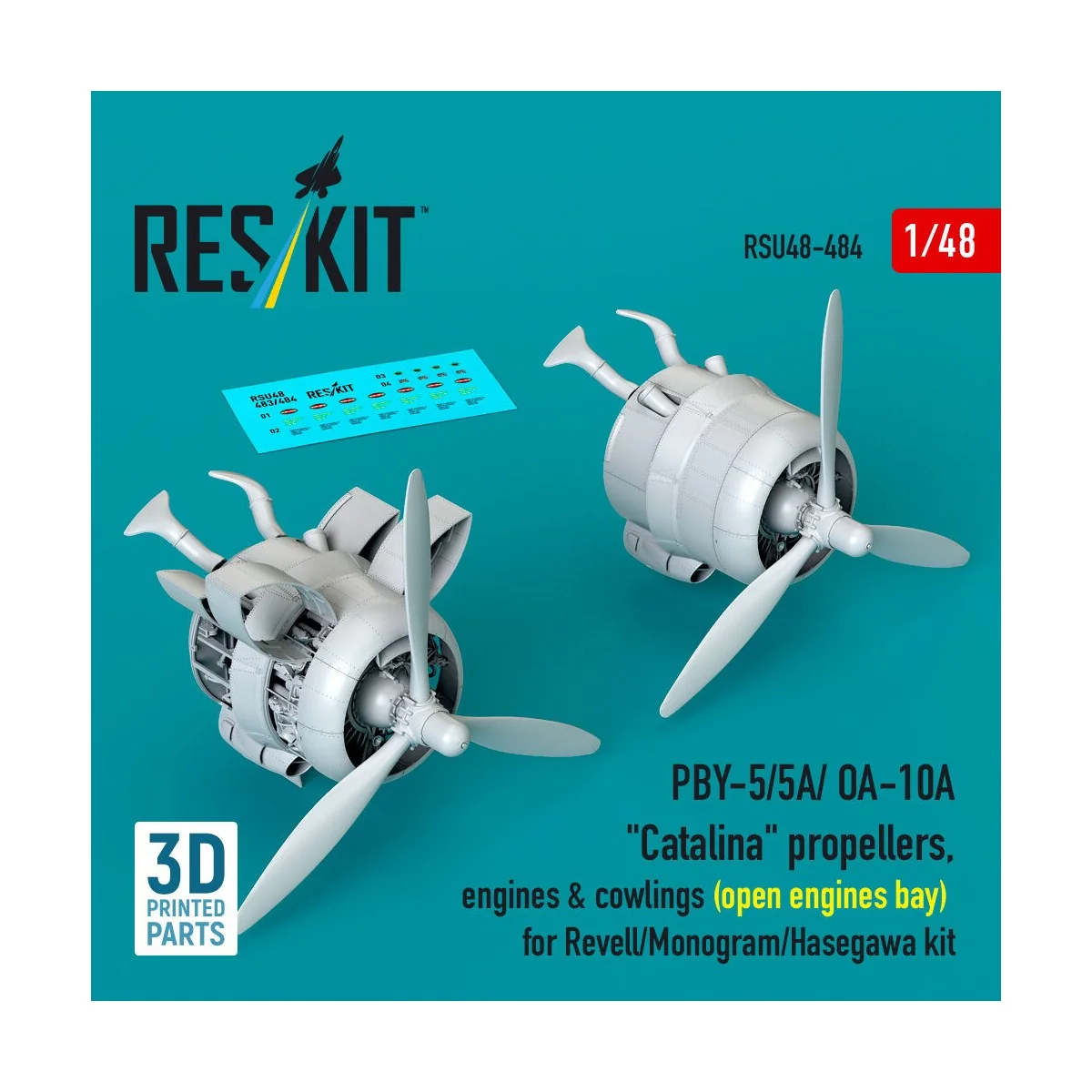 PBY-5/5A/ OA-10A Catalina propellers, engines & cowlings (open engi...