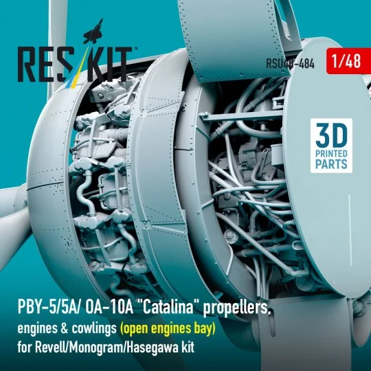 PBY-5/5A/ OA-10A Catalina propellers, engines & cowlings (open engi...