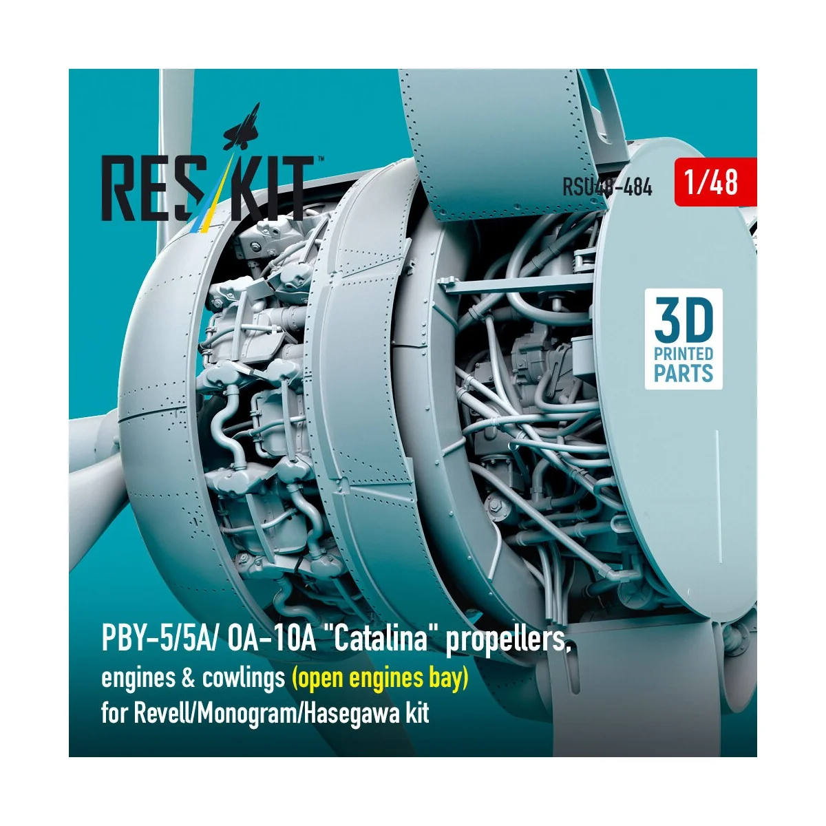 PBY-5/5A/ OA-10A Catalina propellers, engines & cowlings (open engi...