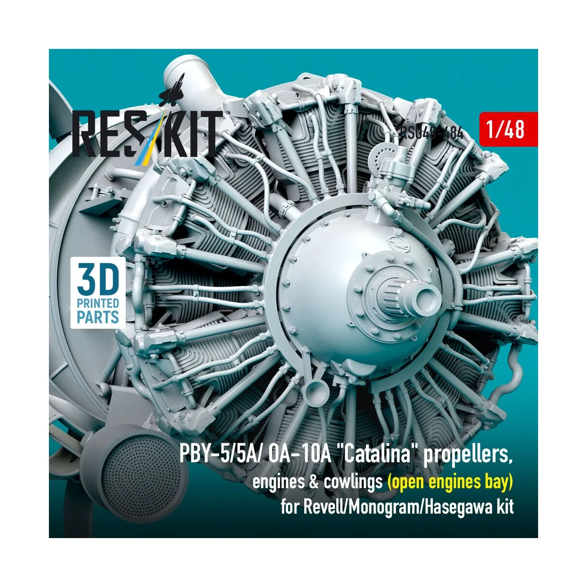 PBY-5/5A/ OA-10A Catalina propellers, engines & cowlings (open engi...