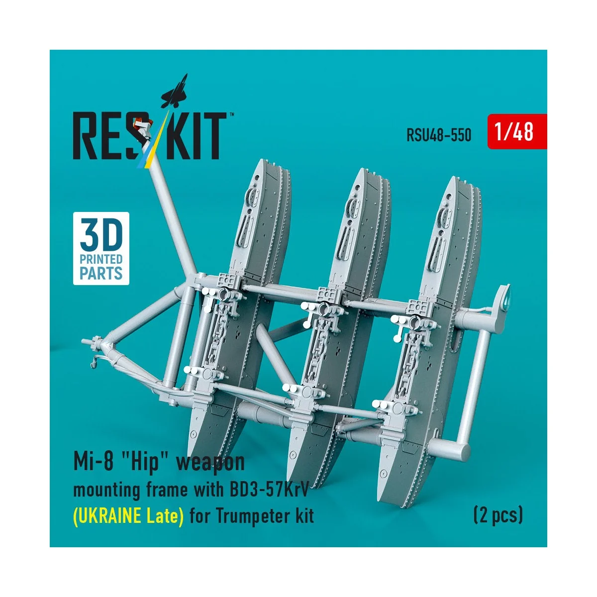 Mi-8 Hip weapon mounting frame with BD3-57KrV for Trumpeter kit (UK...