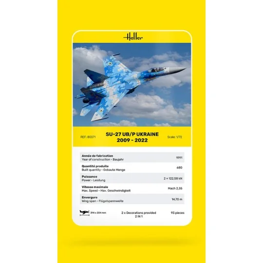 SU-27 UB/P Ukraine, 1/72 - Heller 80371 SU-27 UB/P Ukraine, 1/72 - Heller 80371