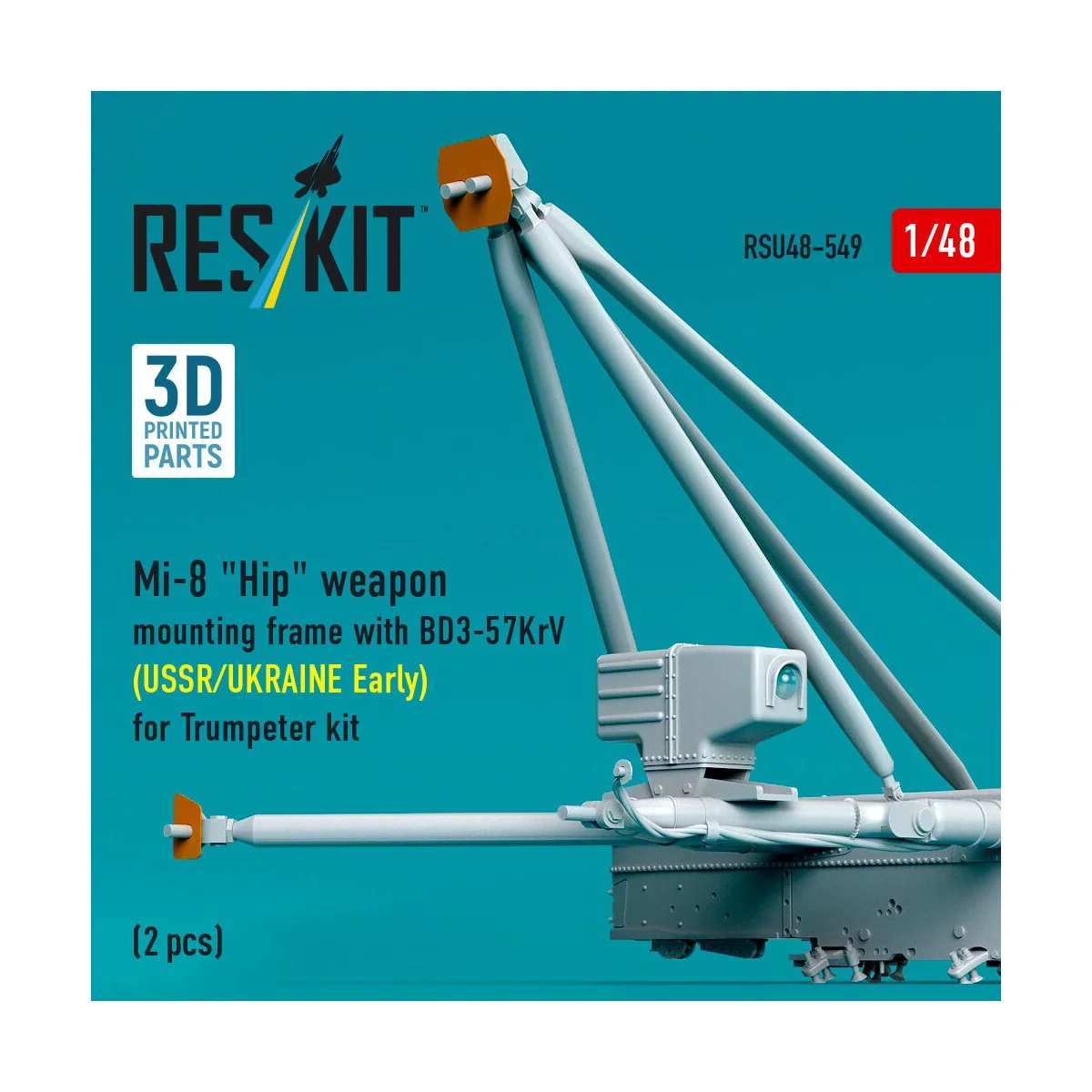 Mi-8 Hip weapon mounting frame with BD3-57KrV for Trumpeter kit (US...
