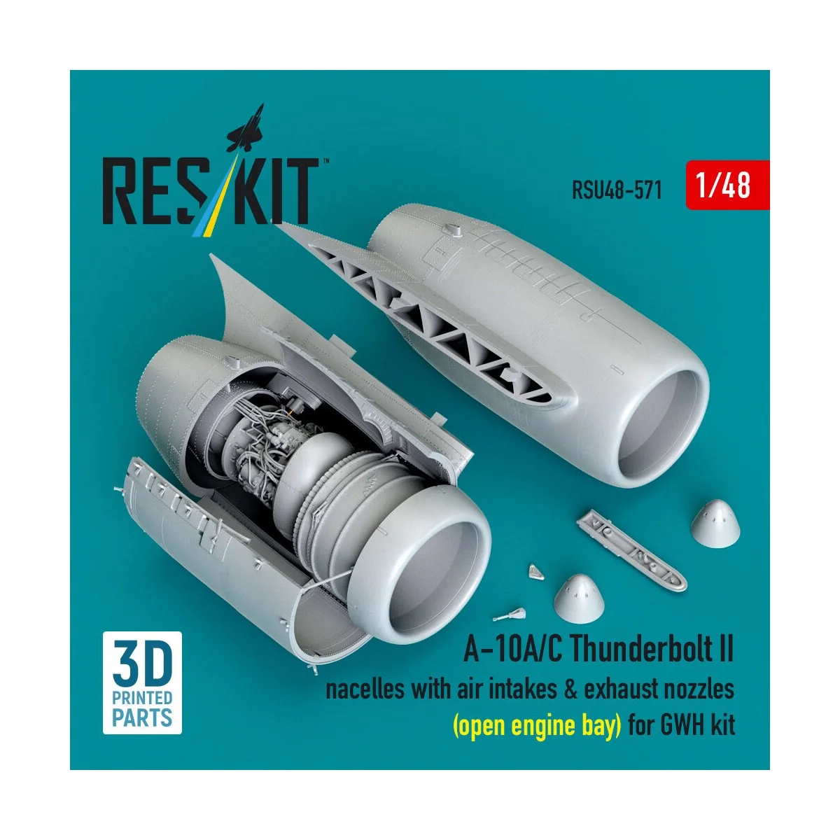 A-10A/C Thunderbolt II nacelles with air intakes & exhaust nozzles ...