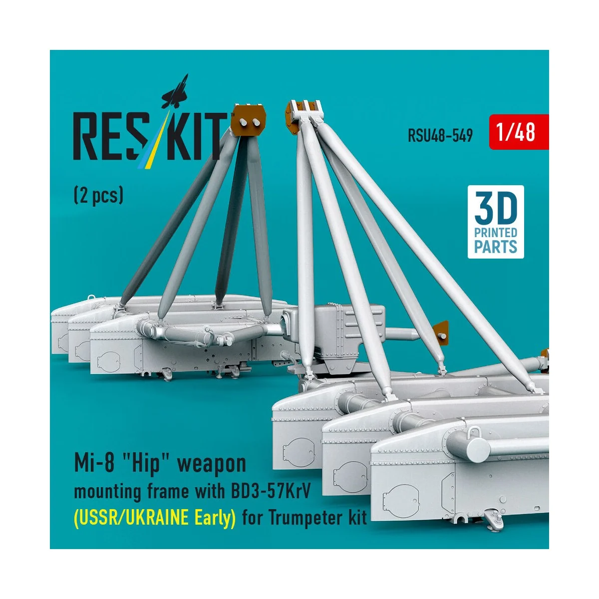 Mi-8 Hip weapon mounting frame with BD3-57KrV for Trumpeter kit (US...