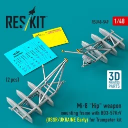 Mi-8 Hip weapon mounting frame with BD3-57KrV for Trumpeter kit (US...