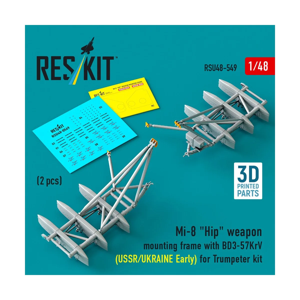 Mi-8 Hip weapon mounting frame with BD3-57KrV for Trumpeter kit (US...