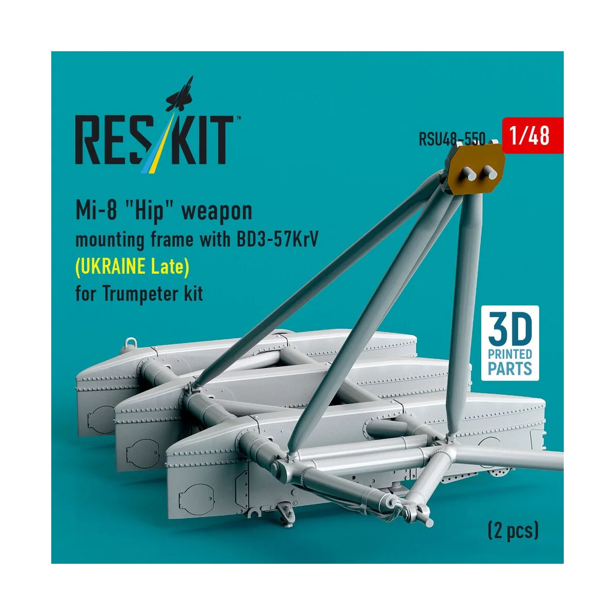 Mi-8 Hip weapon mounting frame with BD3-57KrV for Trumpeter kit (UK...