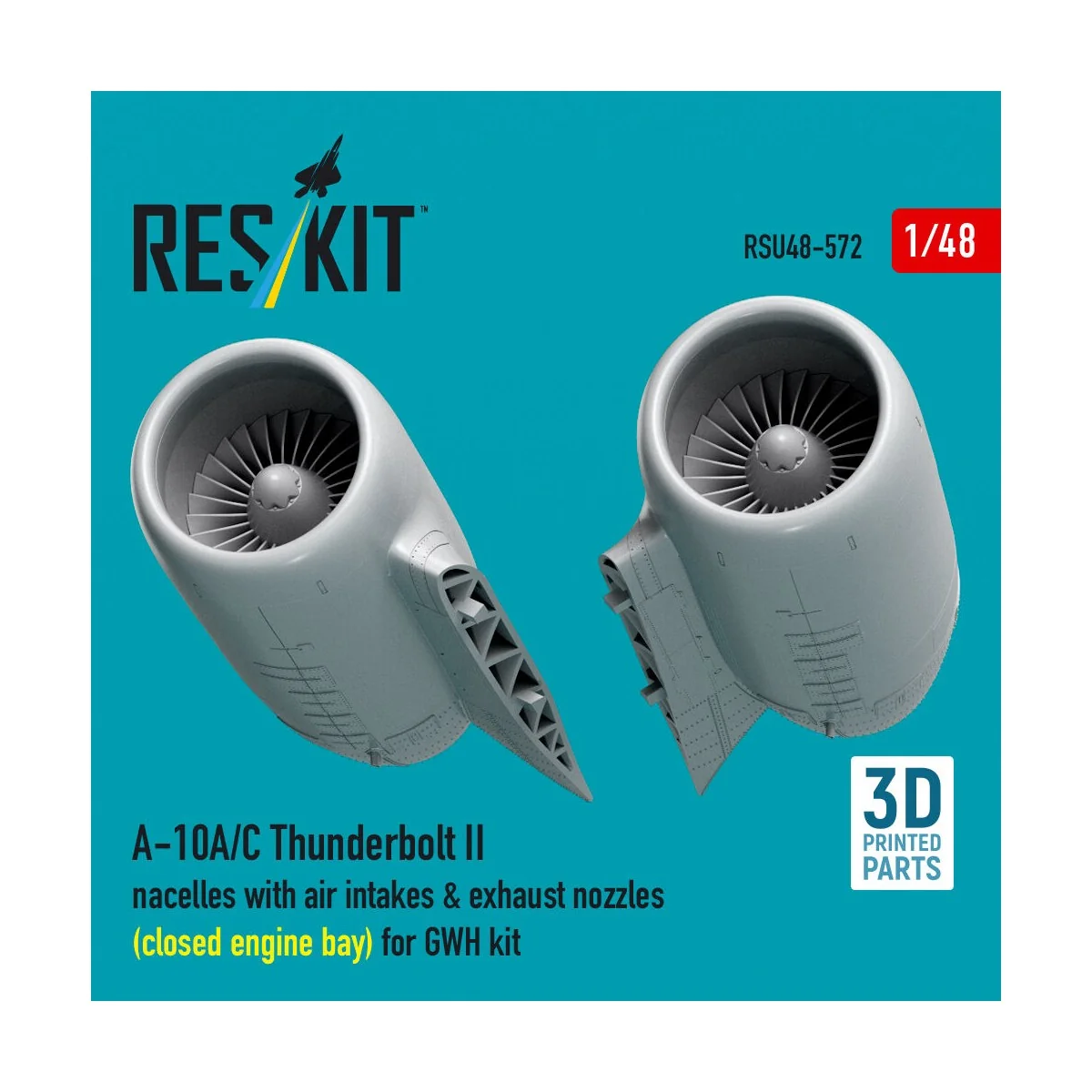 A-10A/C Thunderbolt II nacelles with air intakes & exhaust nozzles ...