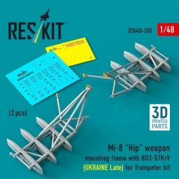 Mi-8 Hip weapon mounting frame with BD3-57KrV for Trumpeter kit (UK...