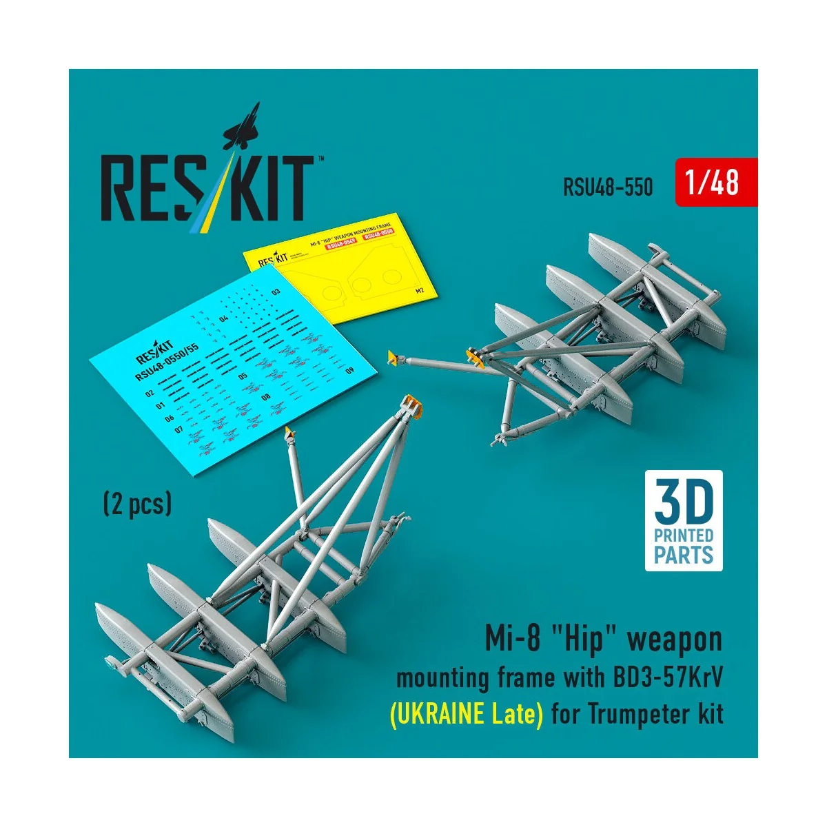 Mi-8 Hip weapon mounting frame with BD3-57KrV for Trumpeter kit (UK...
