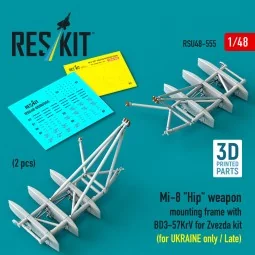 Mi-8 Hip weapon mounting frame with BD3-57KrV for Zvezda kit (for U...