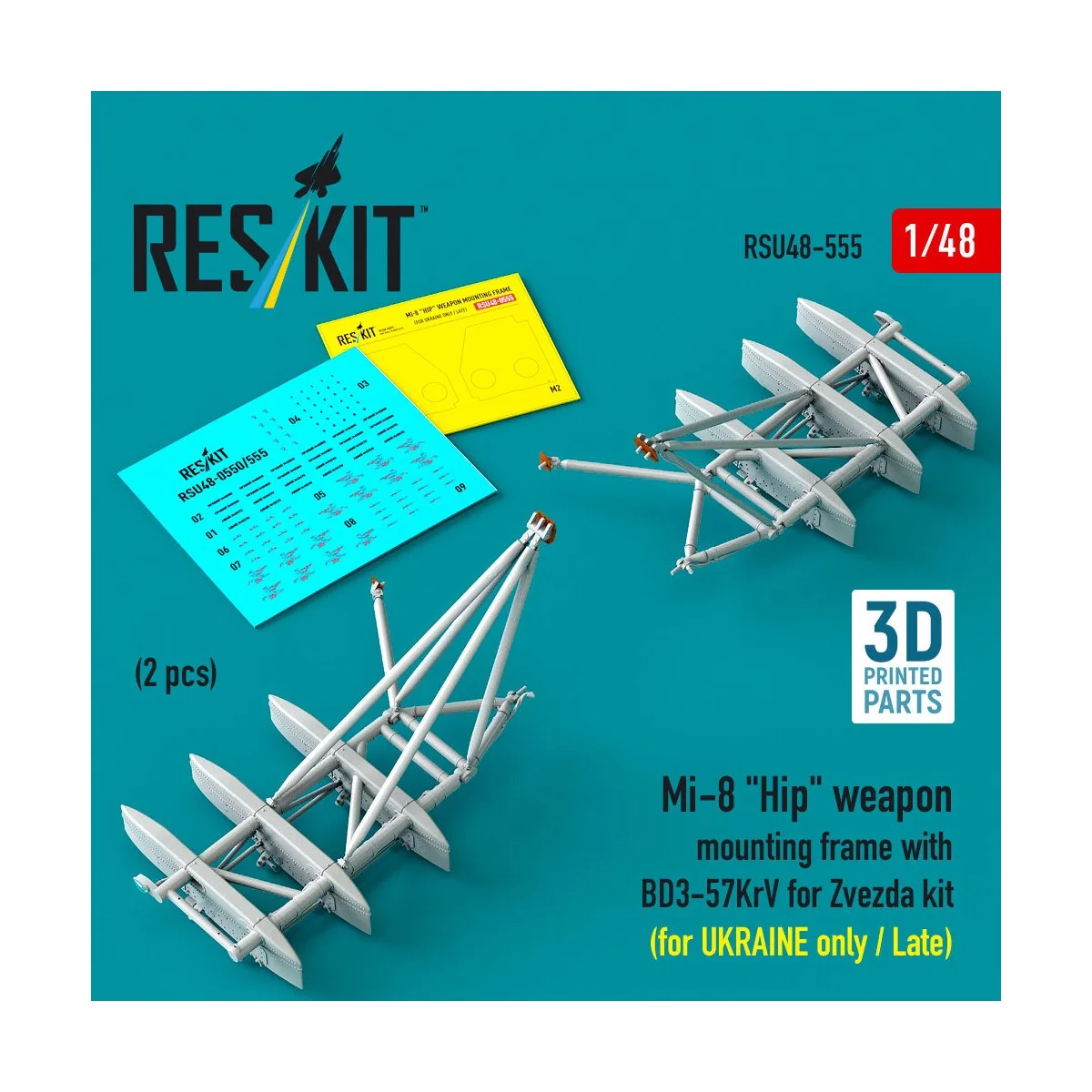 Mi-8 Hip weapon mounting frame with BD3-57KrV for Zvezda kit (for U...