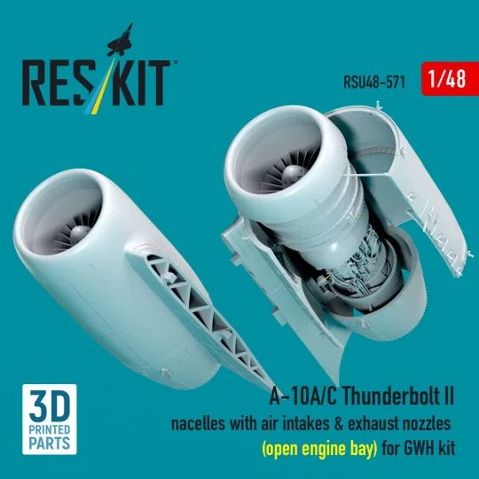 A-10A/C Thunderbolt II nacelles with air intakes & exhaust nozzles ...