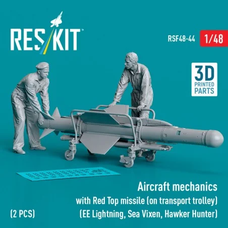 Aircraft mechanics with Red Top missile (on transport trolley) (EE ...
