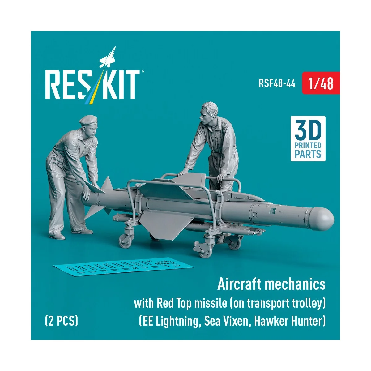 Aircraft mechanics with Red Top missile (on transport trolley) (EE ...