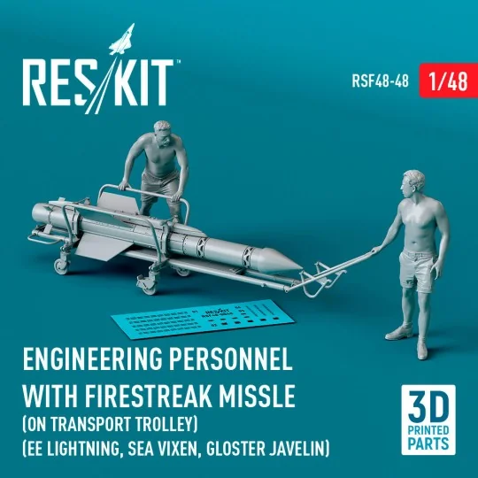 Engineering Personnel with Firestreak missile (on transport trolley...