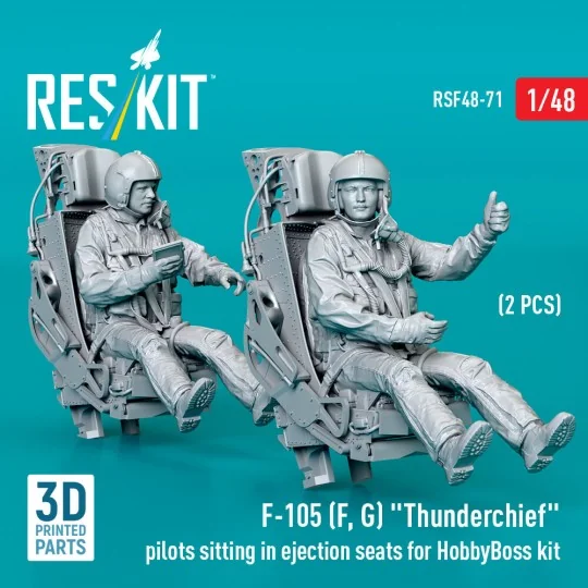 F-105 (F, G) Thunderchief pilots sitting in ejection seats for Hobb...
