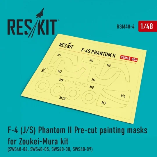 F-4 (J, S) Phantom II Pre-cut painting masks for Zoukei-Mura (SWS48...