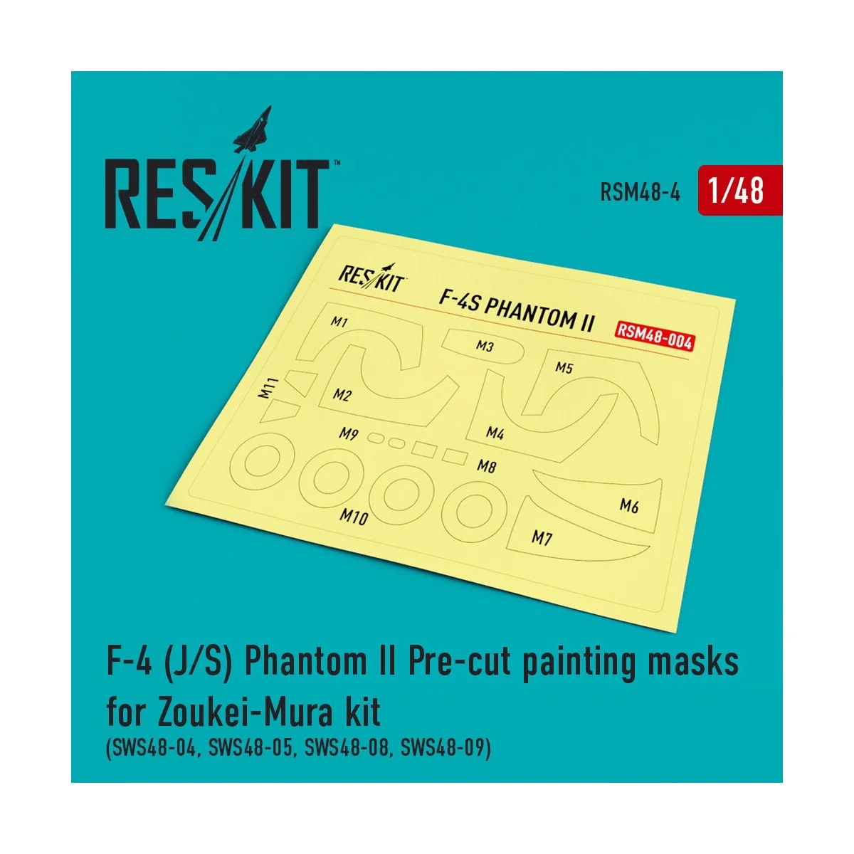 F-4 (J, S) Phantom II Pre-cut painting masks for Zoukei-Mura (SWS48...