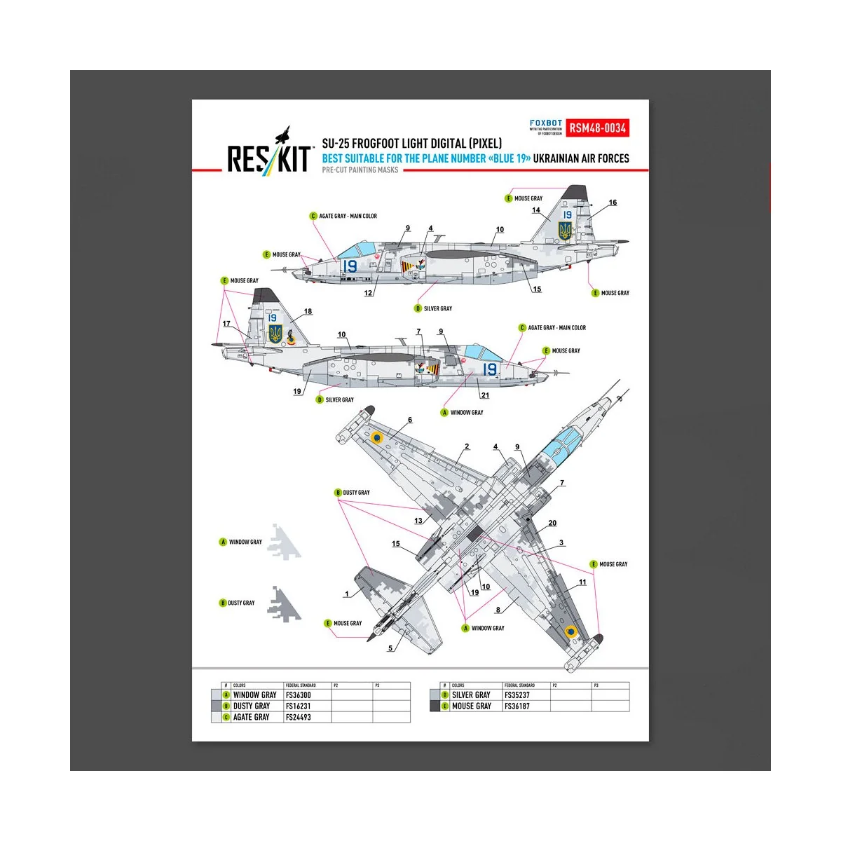 Su-25 Frogfoot LIGHT Digital (Pixel) (best suitable for the plane n...