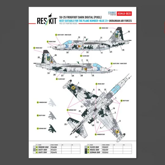 Su-25 Frogfoot DARK Digital (Pixel) (best suitable for the plane nu...