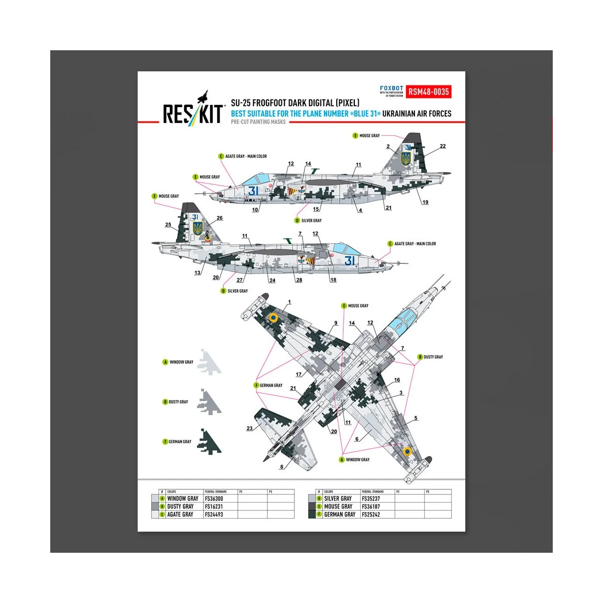 Su-25 Frogfoot DARK Digital (Pixel) (best suitable for the plane nu...