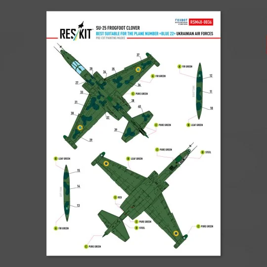 Su-25 Frogfoot Clover (best suitable for the plane number “blue 22”...
