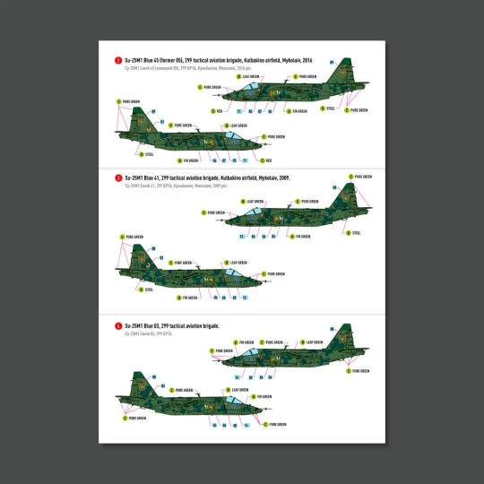 Su-25 Frogfoot Clover (BLUE 03, 05, 41, 45) Ukrainian Air Forces (M...
