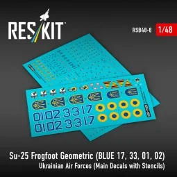 Su-25 Frogfoot Geometric (BLUE 17, 33, 01, 02) Ukrainian Air Forces...