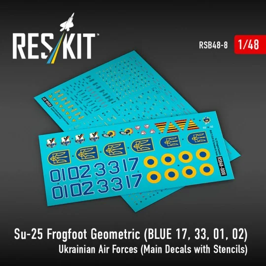 Su-25 Frogfoot Geometric (BLUE 17, 33, 01, 02) Ukrainian Air Forces...
