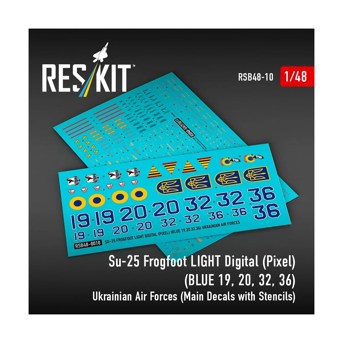 Su-25 Frogfoot LIGHT Digital (Pixel) (BLUE 19, 20, 32, 36) Ukrainia...
