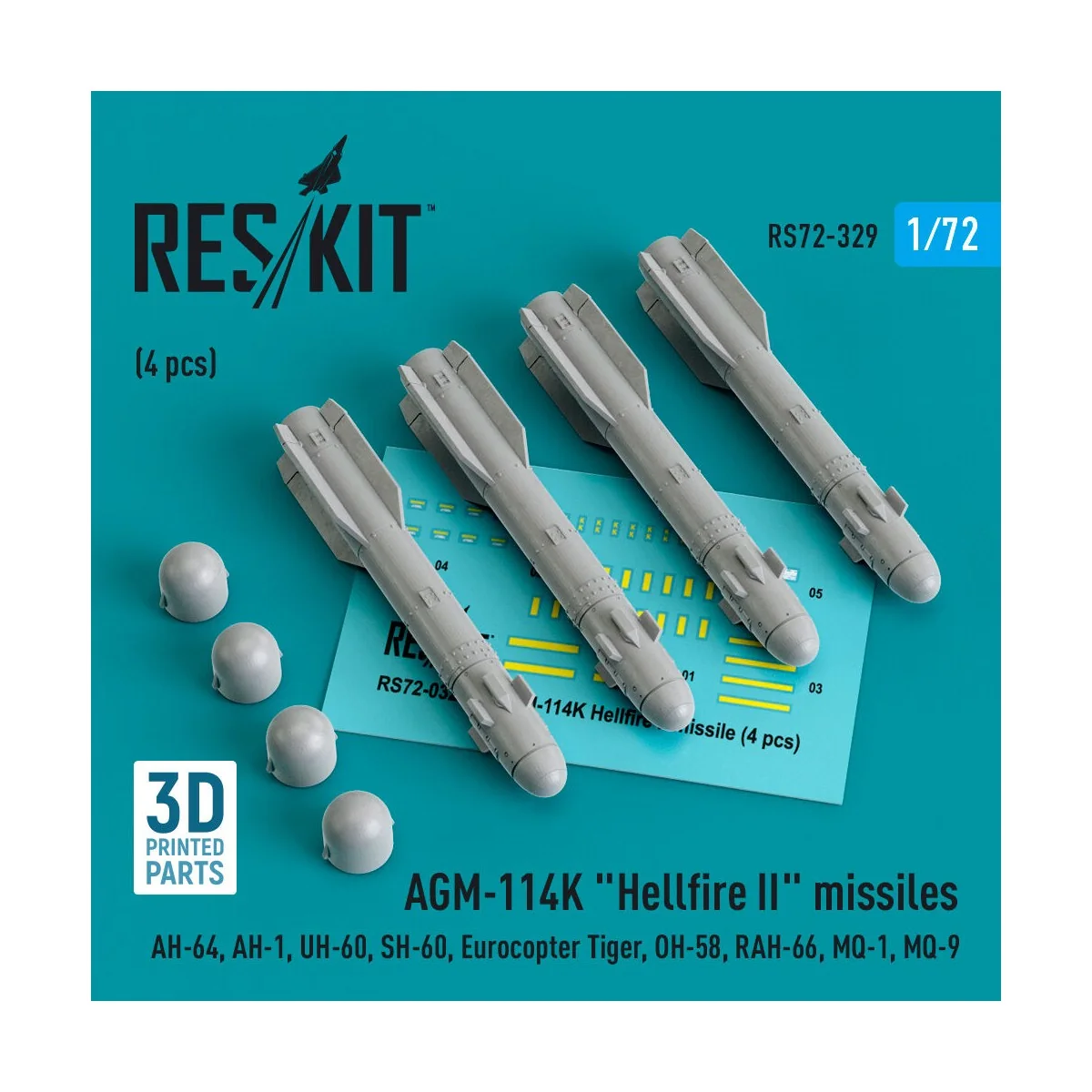 AGM-114K Hellfire II missiles (4 pcs) (AH-64, AH-1, UH-60, SH-60, E...