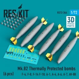 Mk.82 thermally protected bombs (6 pcs) (F-4, F-8, F-14 F-18, A-1, ...