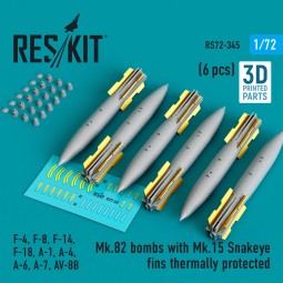 Mk.82 bombs with Mk.15 Snakeye fins thermally protected (6 pcs) (F-...